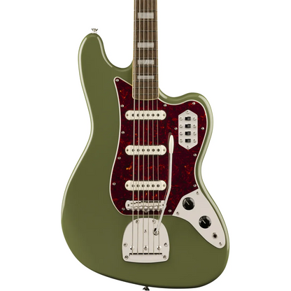 Squier FSR Classic Vibe Bass VI, Laurel Fingerboard, Tortoiseshell Pickguard, Matching Headstock in Antique Olive