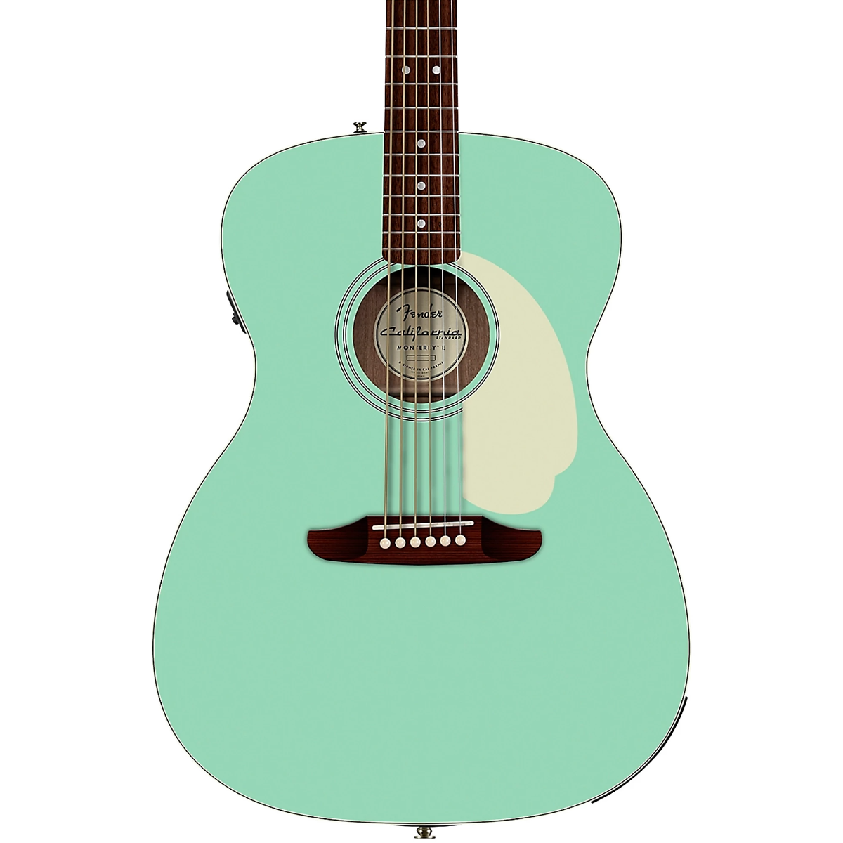 Fender California Standard Monterey E Electric Acoustic Guitar in Surf Green
