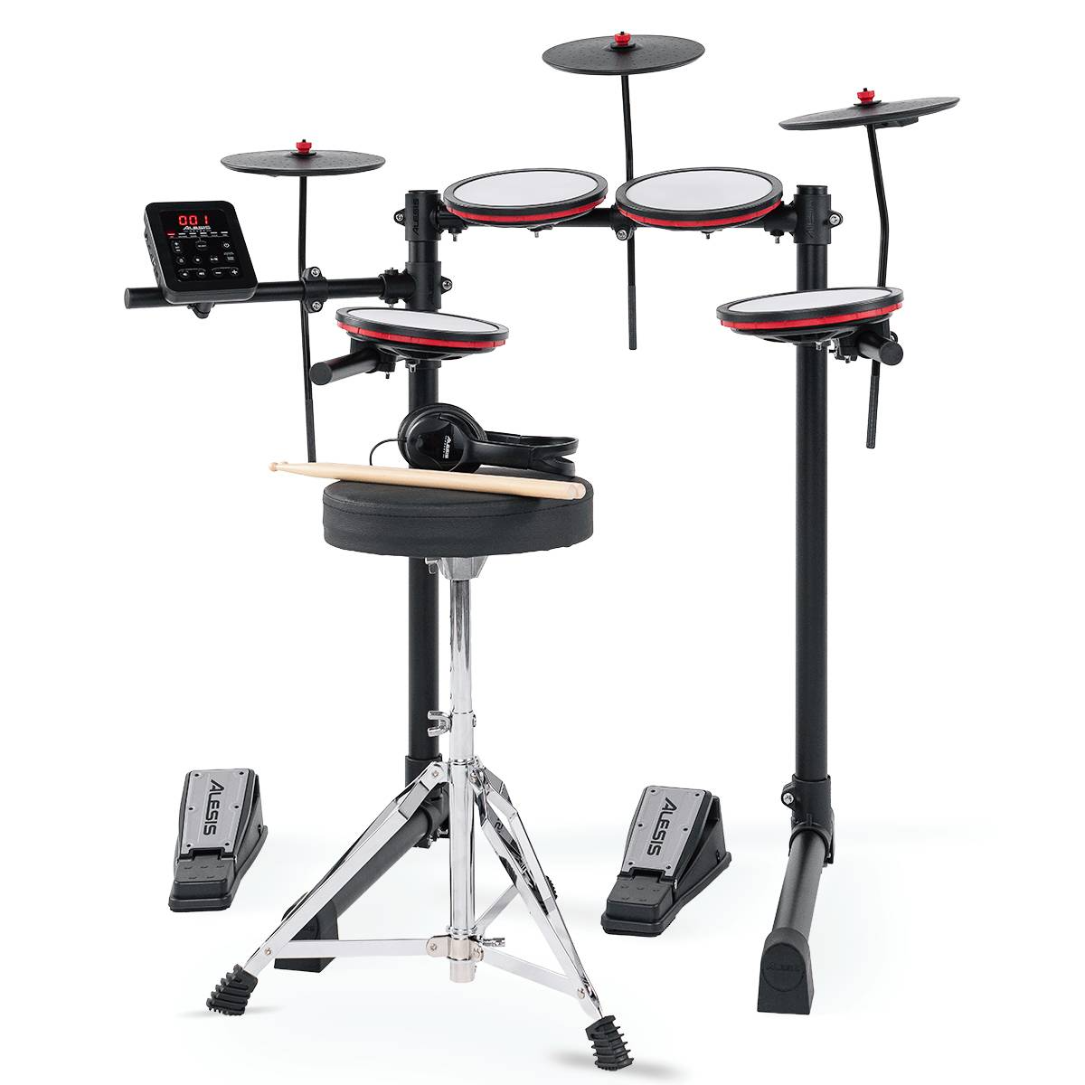 Alesis TURBOMAX All-In-One 7-Piece Electronic Drum Kit with Mesh Heads & Bluetooth