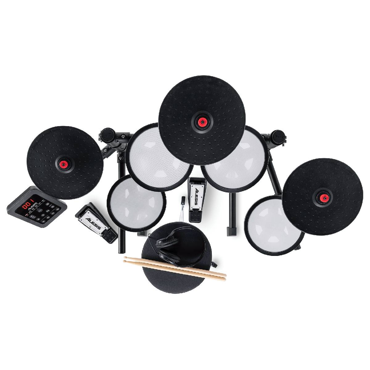 Alesis TURBOMAX All-In-One 7-Piece Electronic Drum Kit with Mesh Heads & Bluetooth