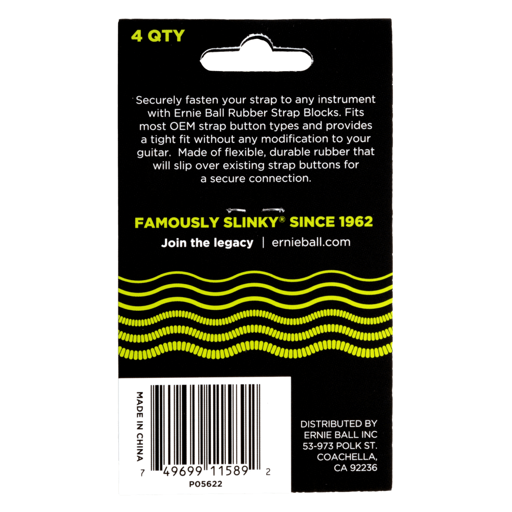 Ernie Ball Strap Blocks 4pk in Green