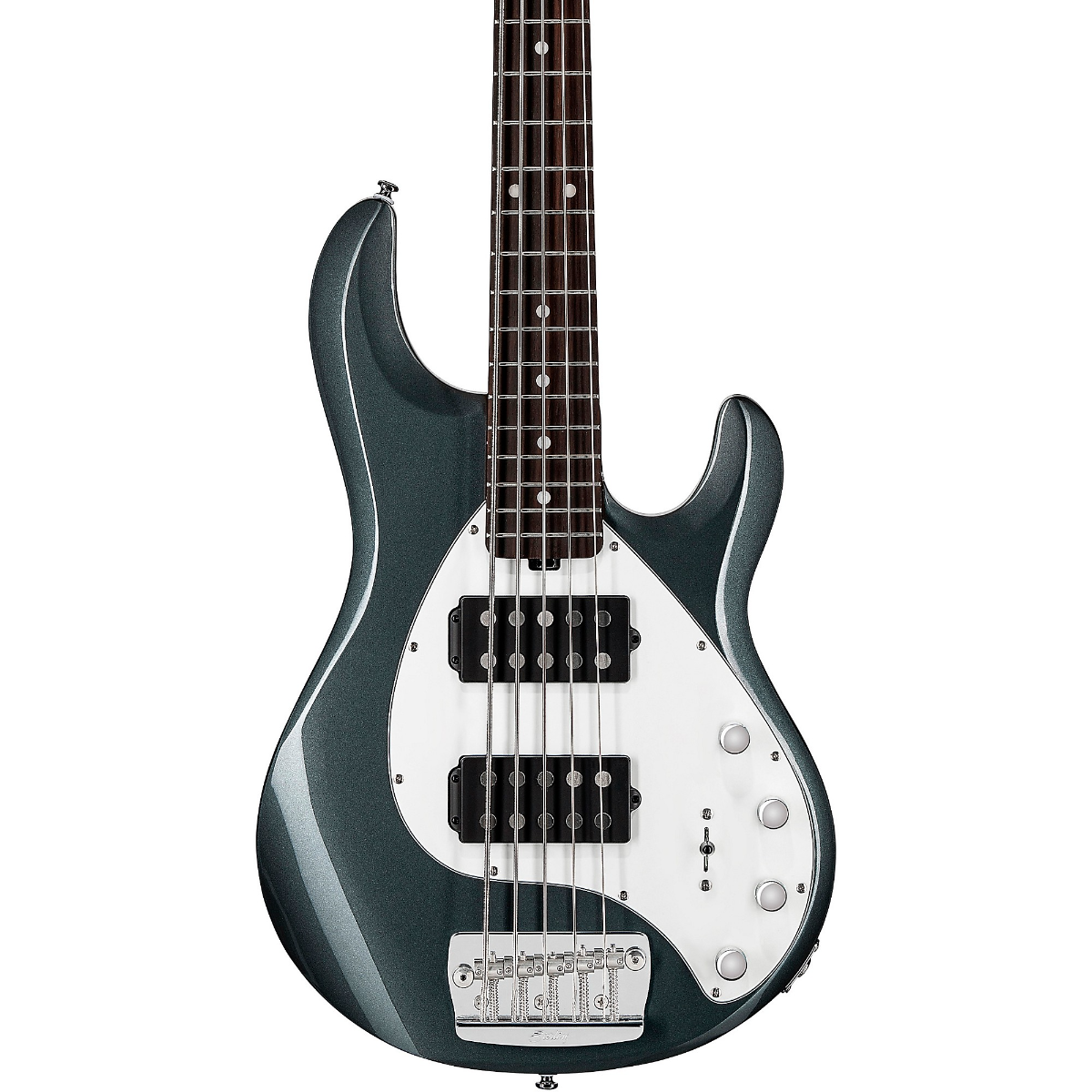 Sterling By Music Man StingRay Ray 35 HH 5 String Bass Guitar in Charcoal Frost
