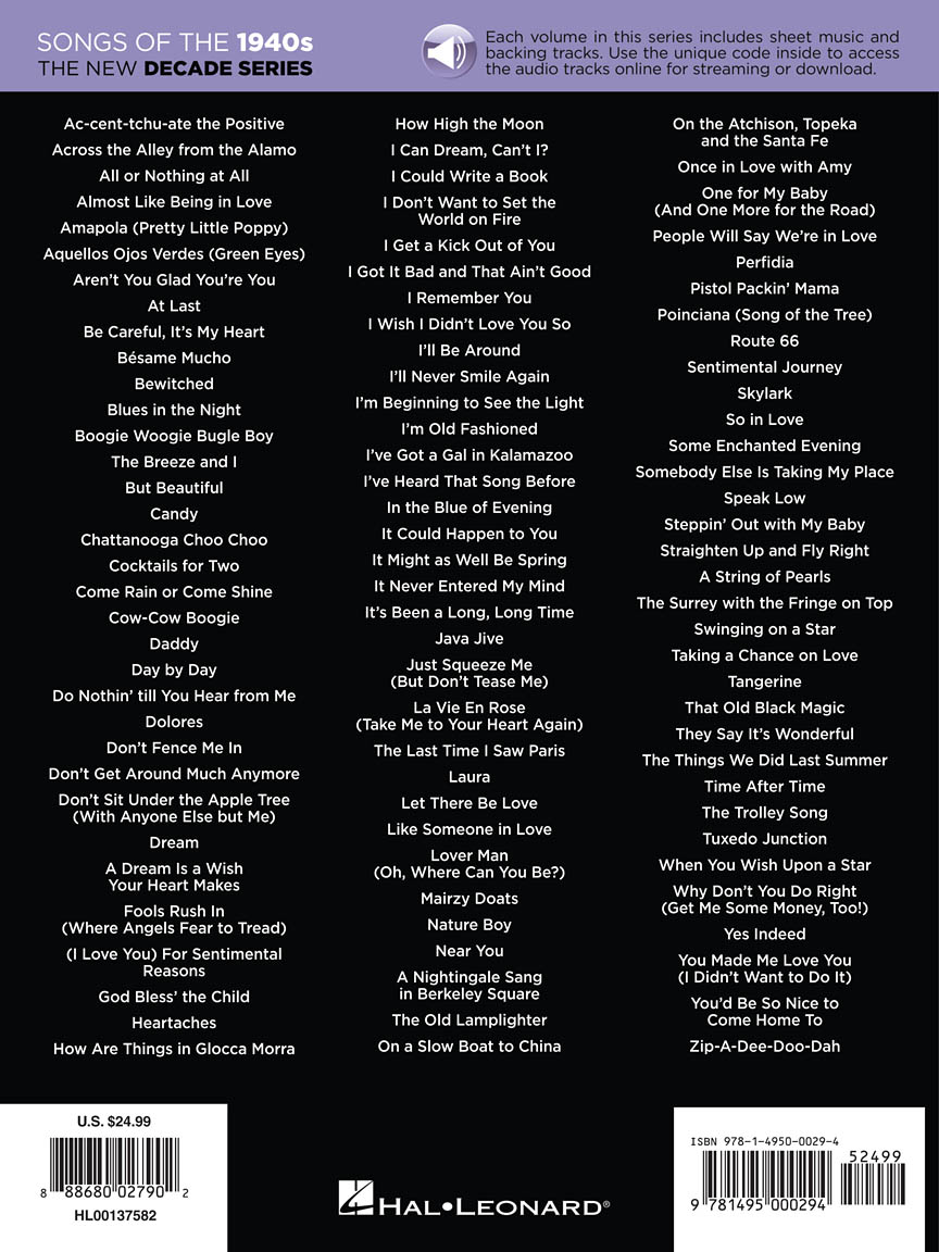 Songs of the 1940s The New Decade Series PVG BK/OLA