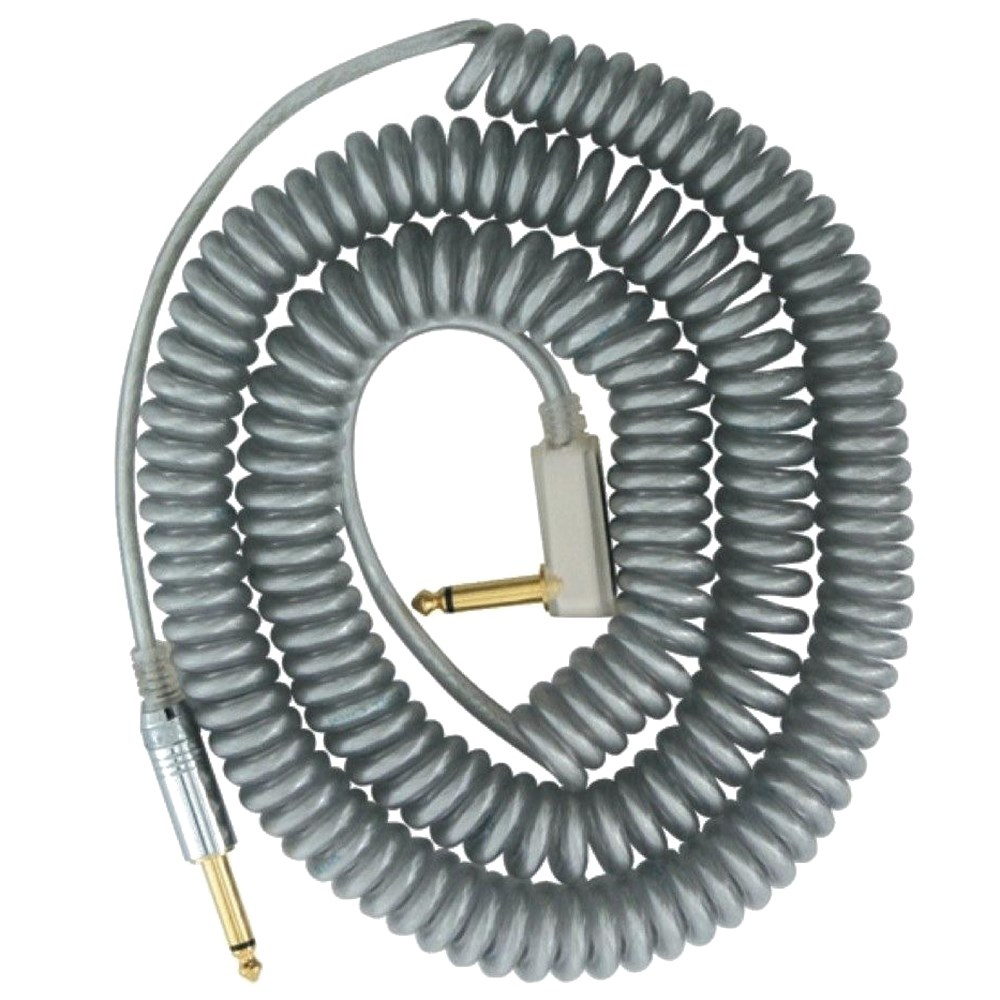 VOX VCC 9m Vintage Coiled Guitar Cable in Silver