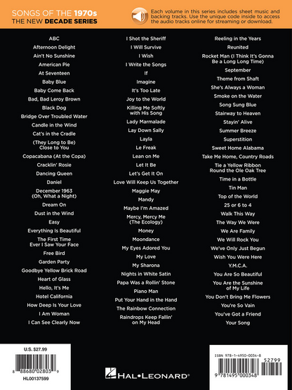 Songs of the 1970s The New Decade Series PVG BK/OLA