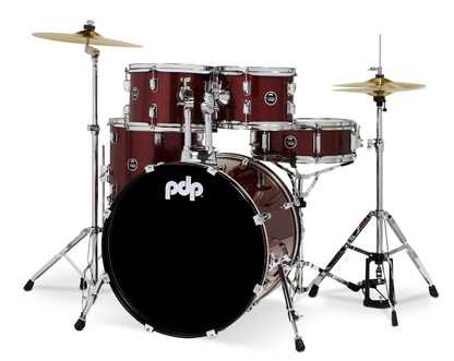 PDP Center Stage 20" 5 Piece Drum Kit in Ruby Red Sparkle