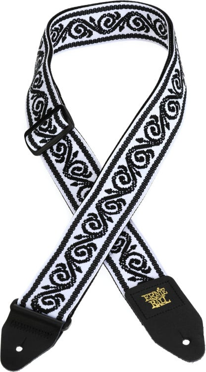 Ernie Ball Classis Jacquard Guitar Or Bass Strap in Black Vine
