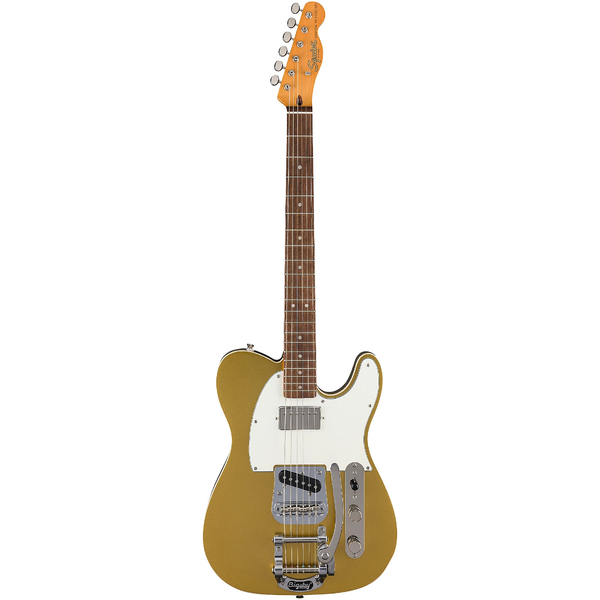 Squier Classic Vibe '60s Custom Telecaster SH with Bigsby Electric Guitar in Aztec Gold
