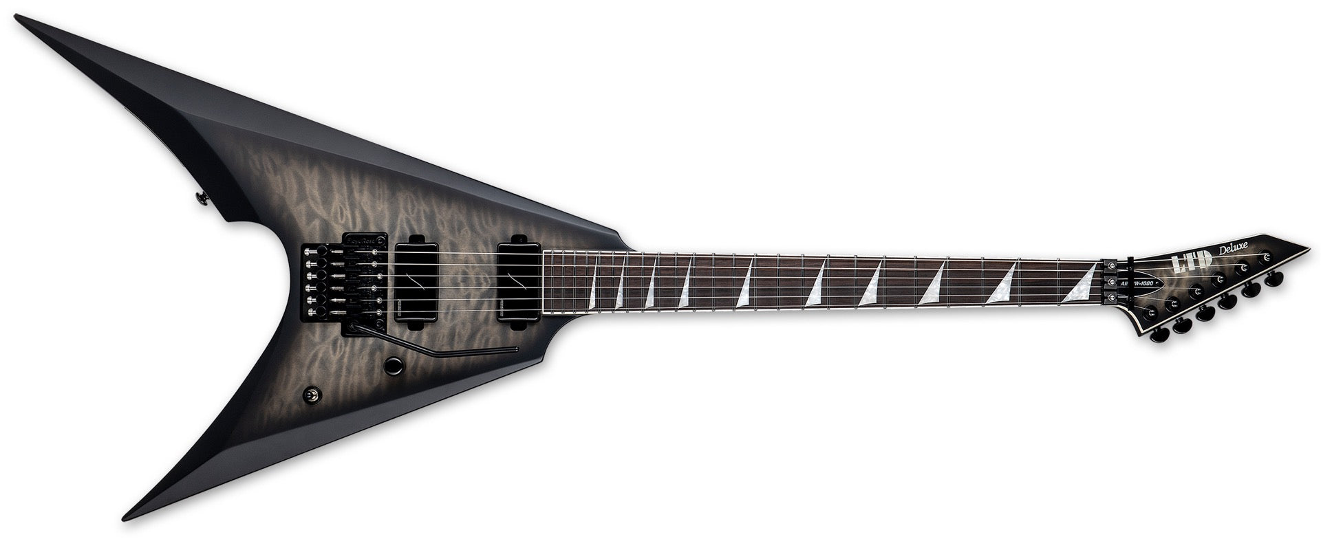 ESP LTD Arrow 1000 Electric Guitar in Charcoal Burst Satin