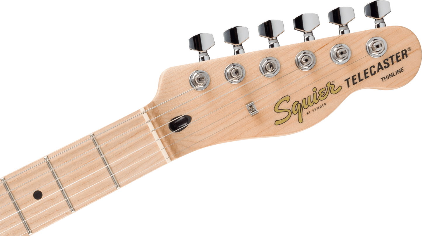Squier FSR Affinity Series Telecaster Thinline, Maple Fingerboard, Black Pickguard in Metallic Black