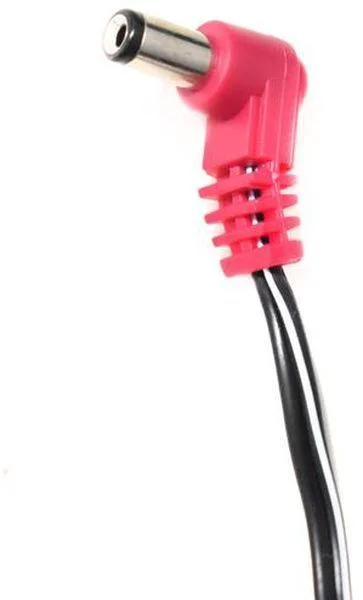 CIOKS 2050 Type 2 5,5/2,1mm Centre Positive DC Plug L Shape 50cm in Red