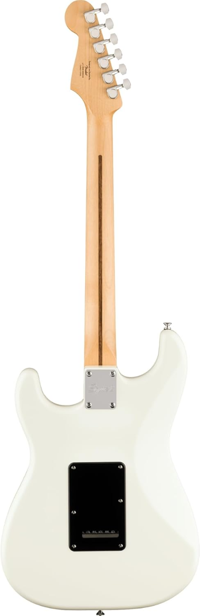Squier FSR Squier Sonic Stratocaster, Laurel Fingerboard, Black Pickguard in Arctic White