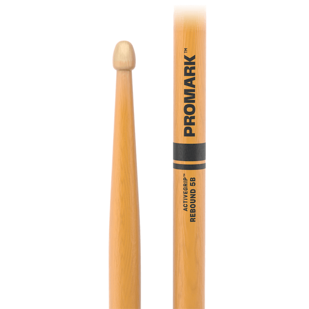 Promark Rebound 5B ActiveGrip Clear Hickory Drumstick Acorn Wood Tip