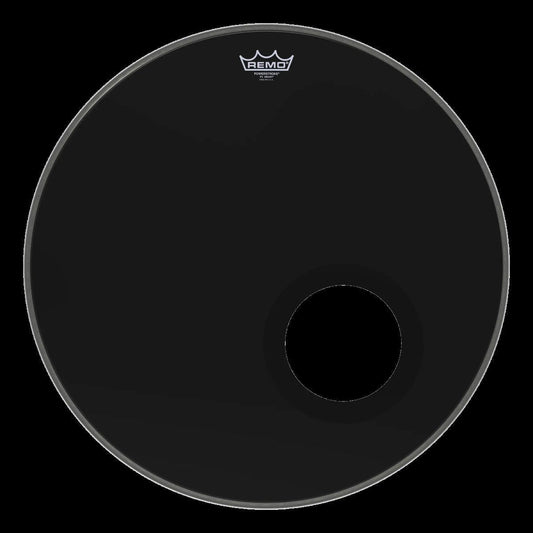 Remo Powerstroke 3 5" Dynamo Installed Ebony 22" Bass Drumhead