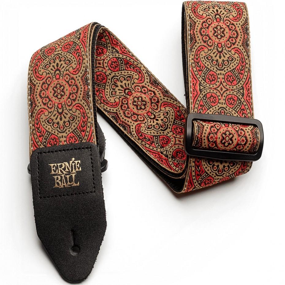 Ernie Ball Classis Jacquard Guitar Or Bass Strap in Crimson Paisley