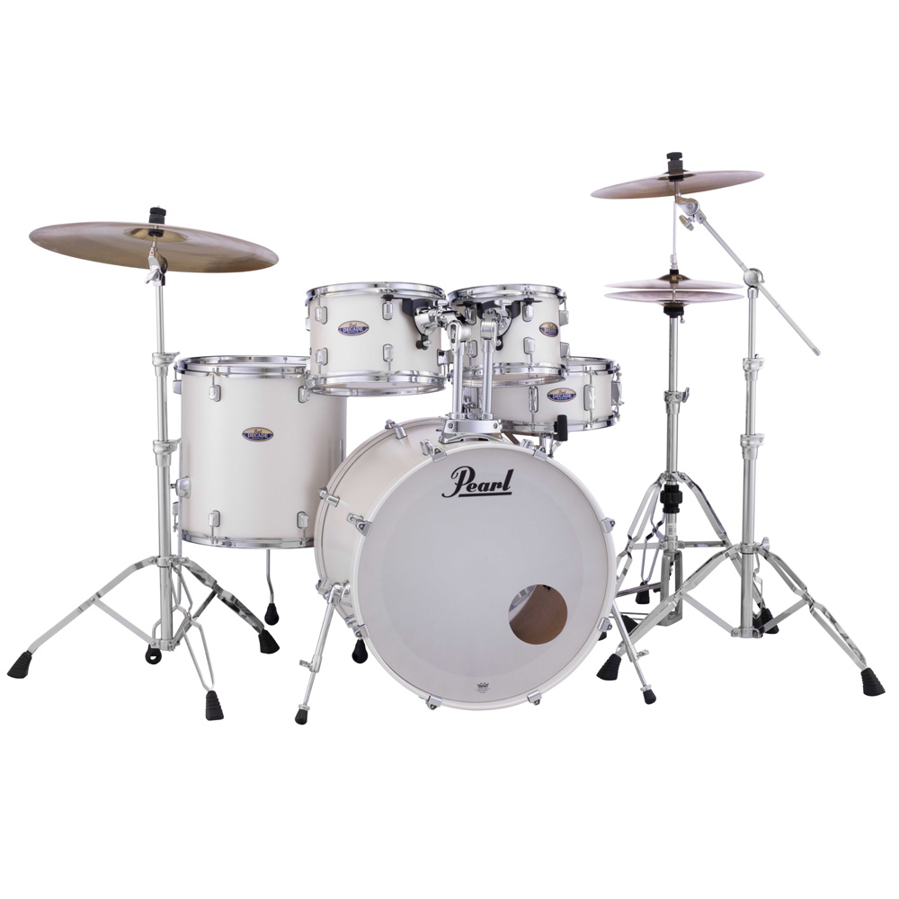 Pearl Decade Maple 5-Piece Fusion Plus Increda-Bundle Drum Kit With Cymbal Pack in White Satin Pearl