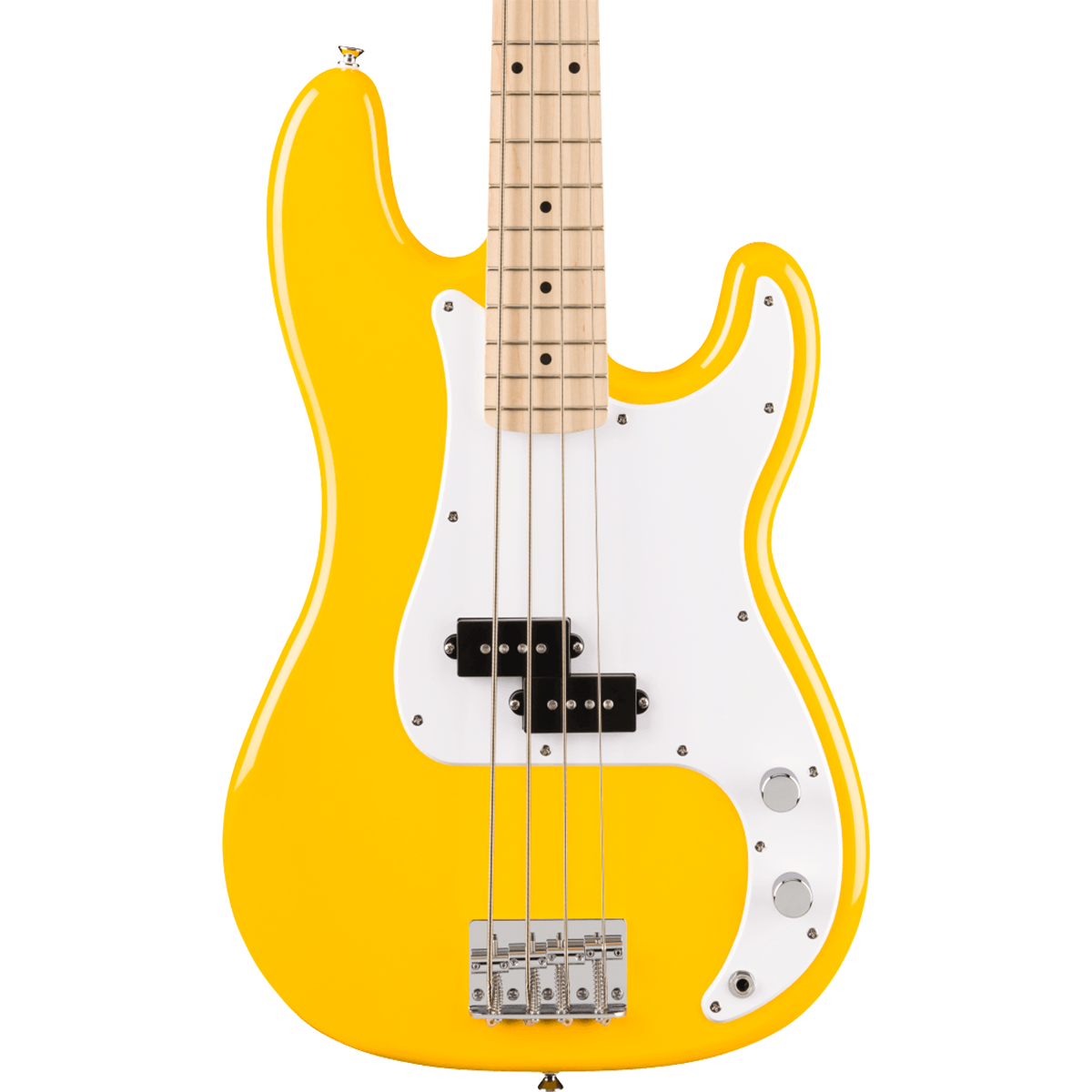 Squier FSR Squier Sonic Precision Bass, Maple Fingerboard, White Pickguard in Graffiti Yellow