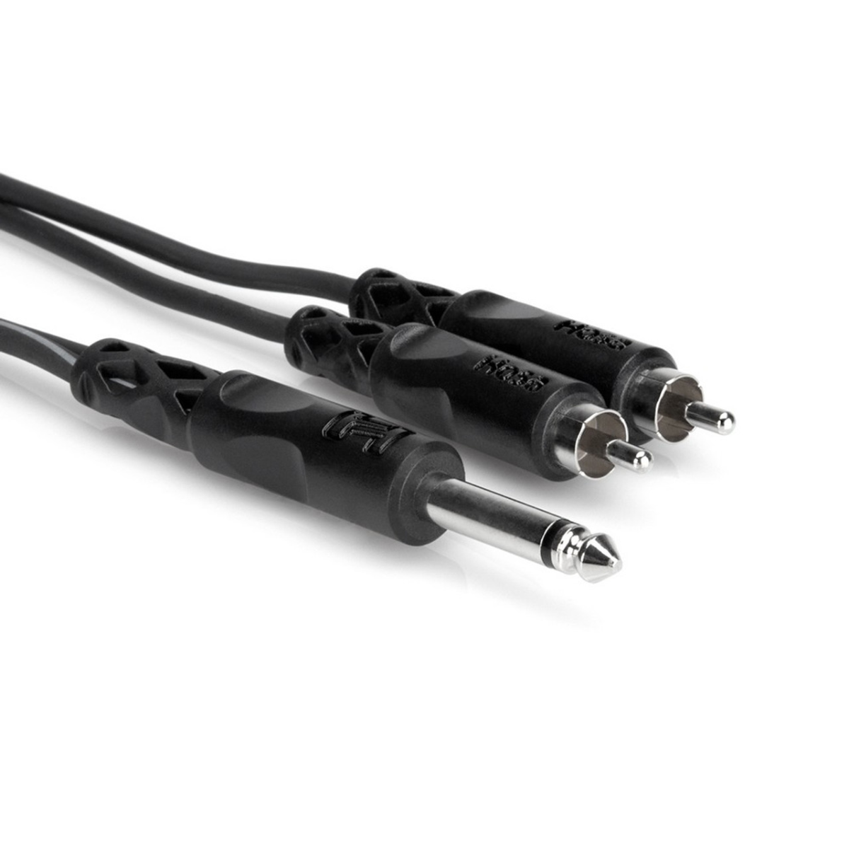 Hosa CYR103 Y Cable, 1/4 IN TS to Dual RCA, 3 M