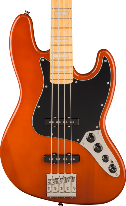 Squier Classic Vibe Active '70s Jazz Bass Guitar, Maple Fingerboard in Mocha