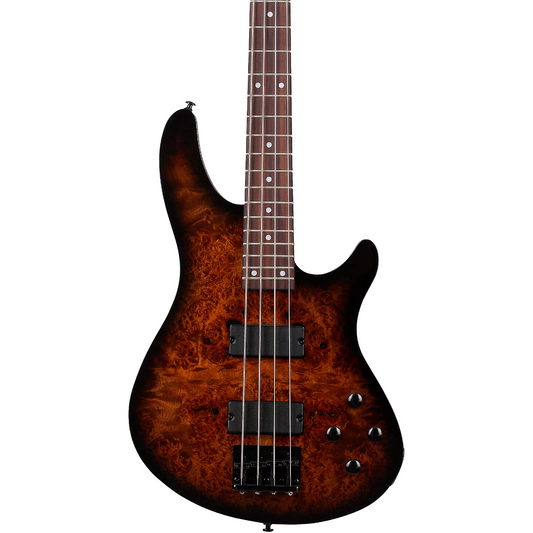 Schecter Guitar C-4 Standard Electric Bass Guitar in Tobacco Burl