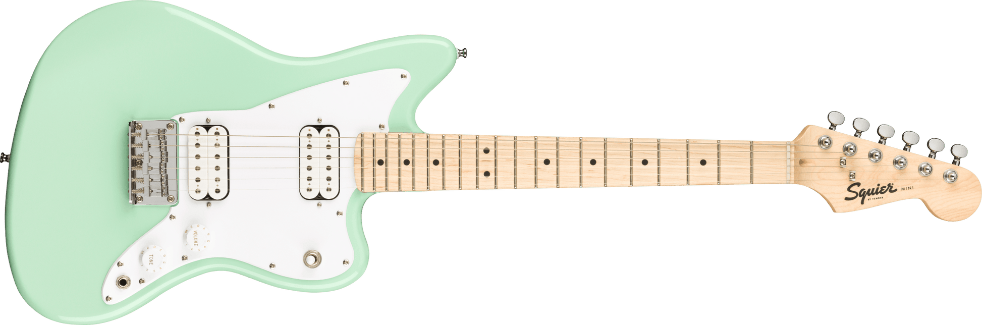 Squier Mini Jazzmaster HH, Maple Fingerboard in Surf Green