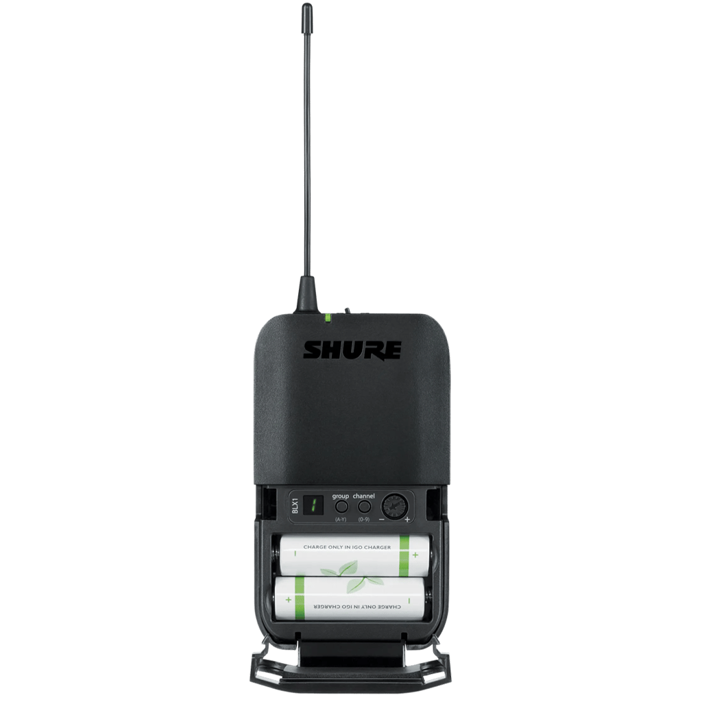 Shure Wireless Dual Lapel Mic System 2 x BLX1 Tx; 2 x CVL-B/C Mic; BLX88 RX; Auto Setup 614-638MHz
