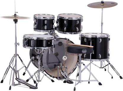 Mapex Comet 5-Piece Rock Drum Kit (22" Bass Drum) w/Cymbals and Hardware  in Dark Black