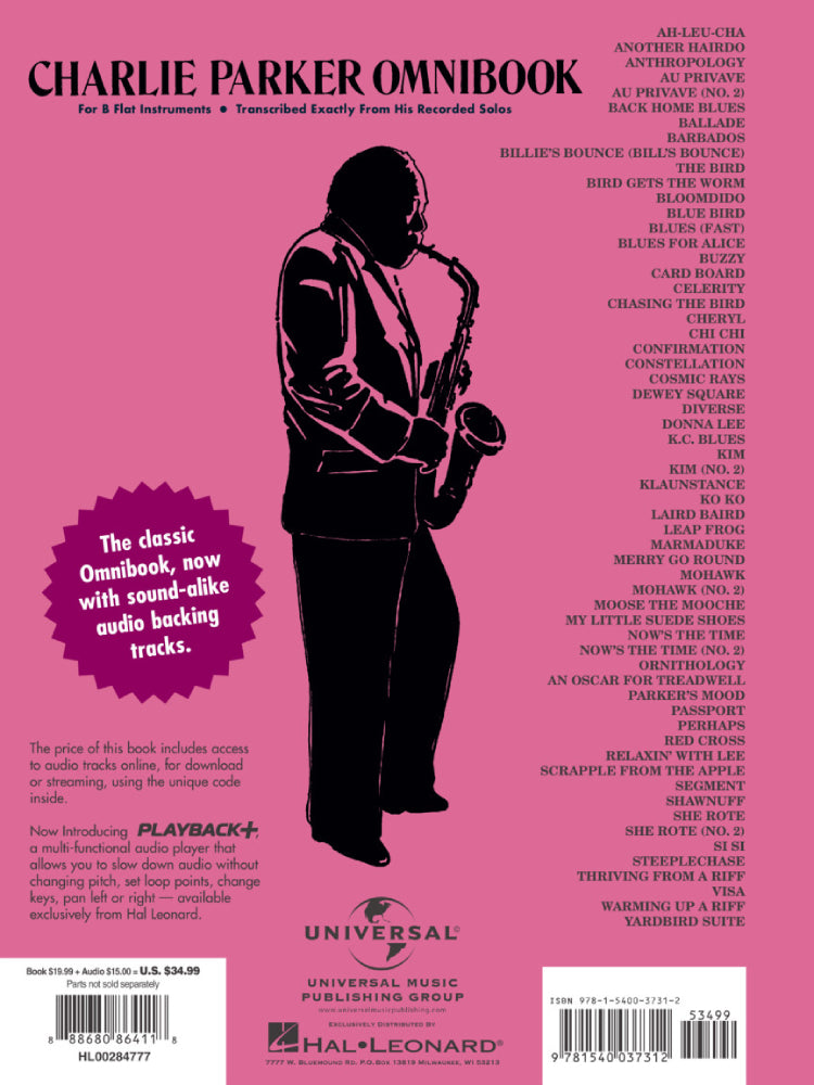 Charlie Parker Omnibook Volume 1 B Flat Instruments Edition Bk/Ola