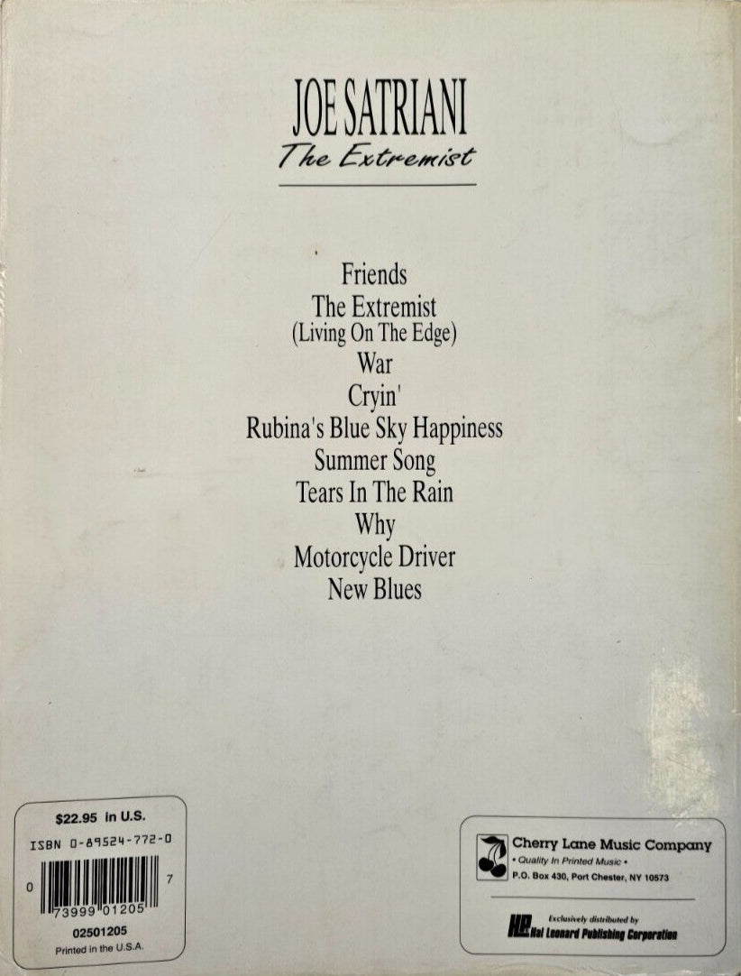 Joe Satriani The Extremist Guitar Tab