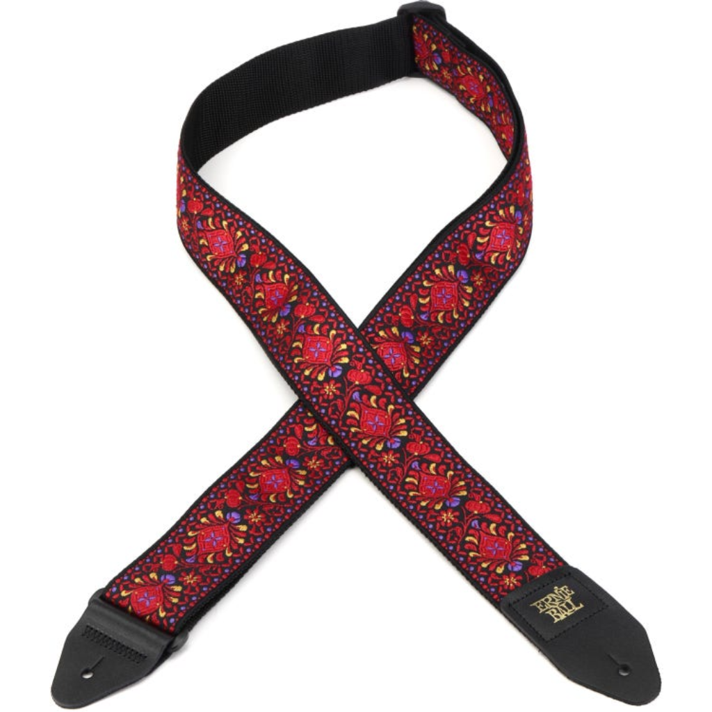 Ernie Ball Classic Jacquard Guitar Bass Strap in Crimson Royal Bloom