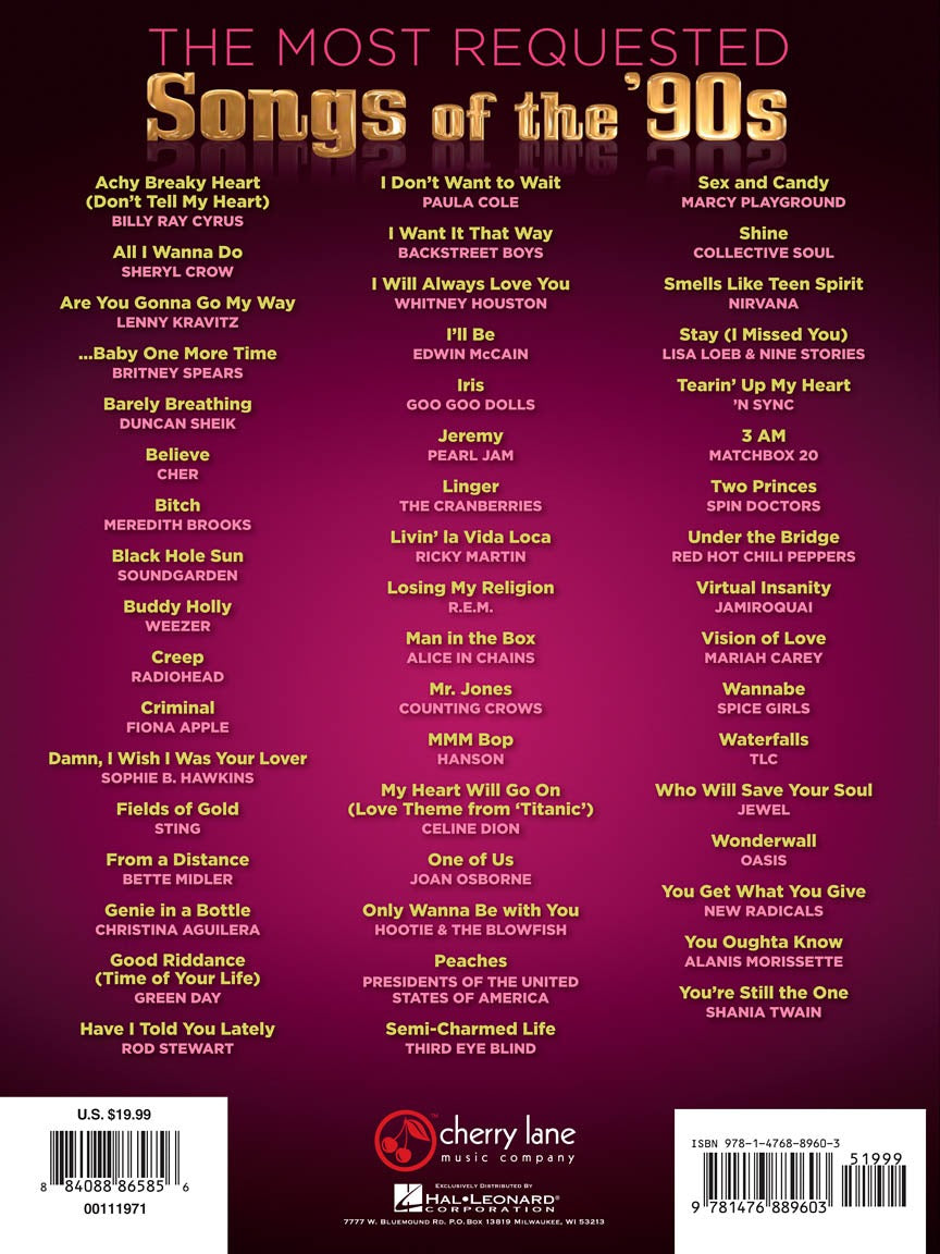 The Most Requested Songs of the 90s PVG