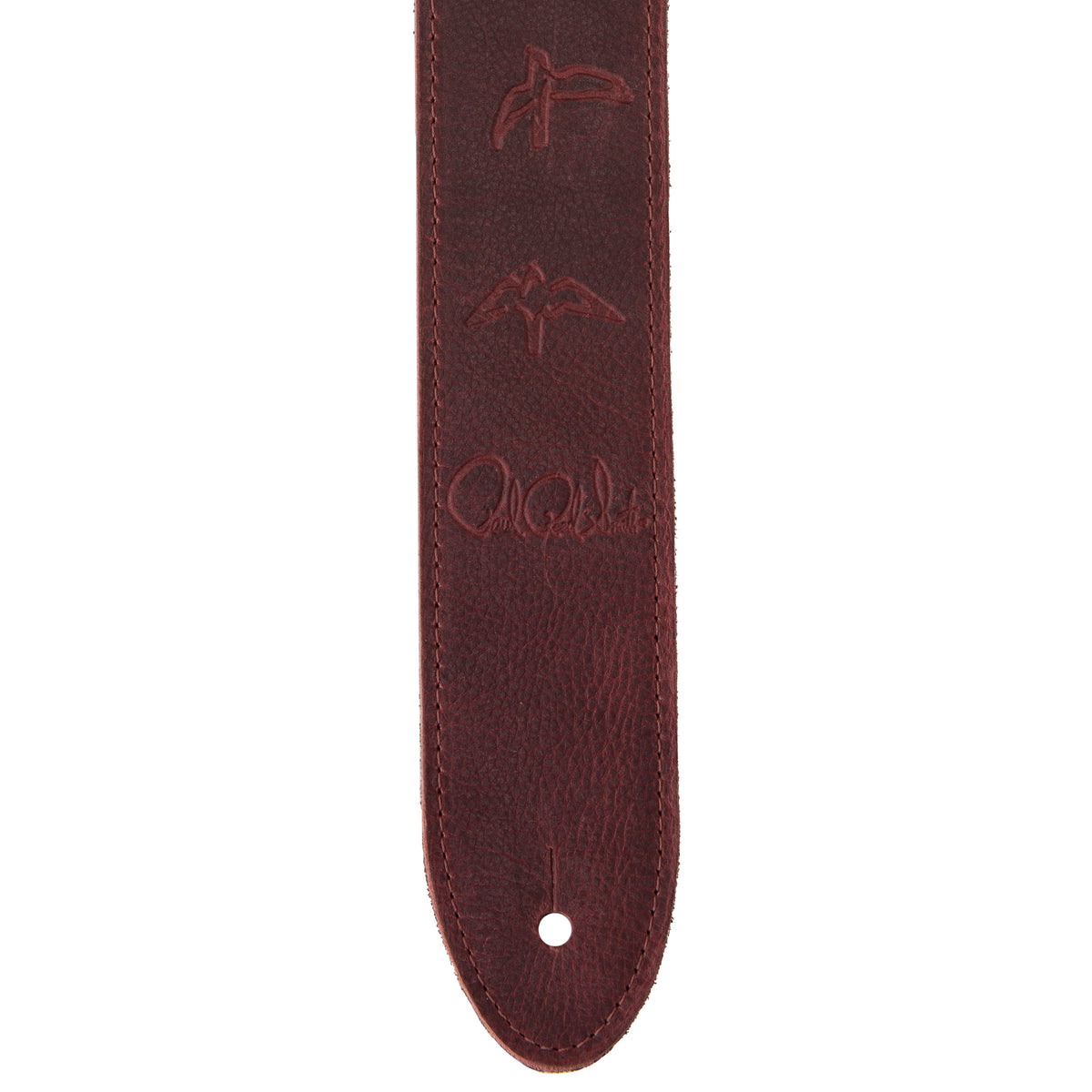 PRS Reversible Garment Leather/Suede Birds Guitar Strap in Oxblood