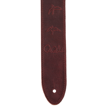 PRS Reversible Garment Leather/Suede Birds Guitar Strap in Oxblood