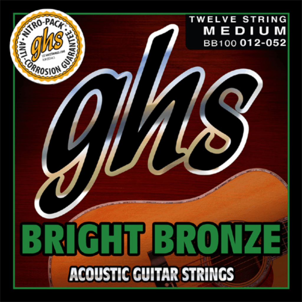 GHS BB100 Bright Bronze Acoustic Guitar 12 Strings 012-052 Gauge
