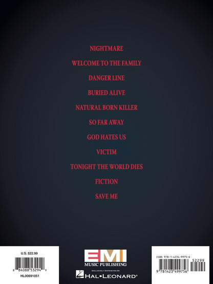 Avenged Sevenfold Nightmare Guitar Recorded Versions Softcover Tab
