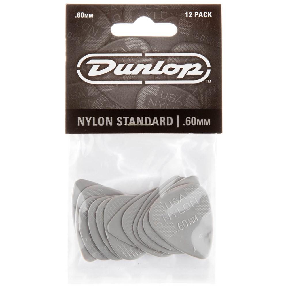 Jim Dunlop Nylon Guitar Pick .60mm 12 Pack in Grey