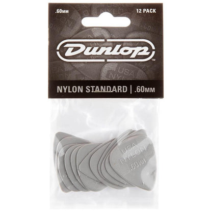 Jim Dunlop Nylon Guitar Pick .60mm 12 Pack in Grey