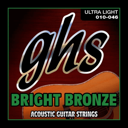 GHS BB10U Bright Bronze Acoustic Guitar Strings 10-46 Gauge