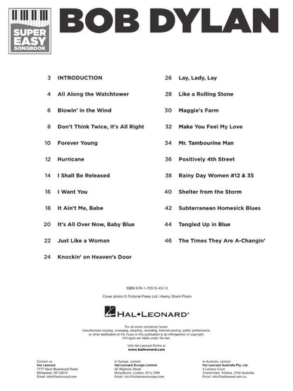 Bob Dylan Super Easy Songbook