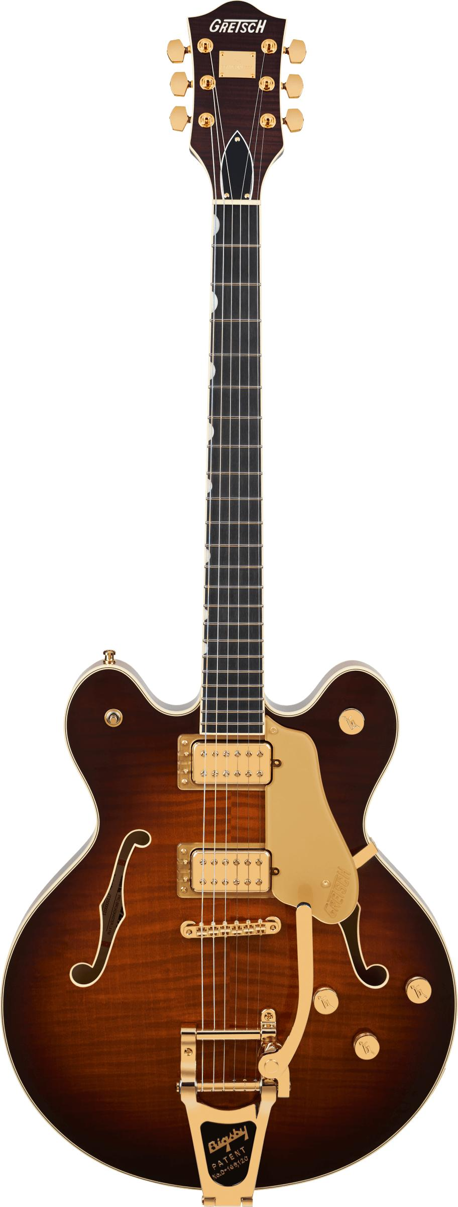 Gretsch  Broadkaster LX Figured Center Block with String Thru Bigsby and Gold Hardware in Havana Burst