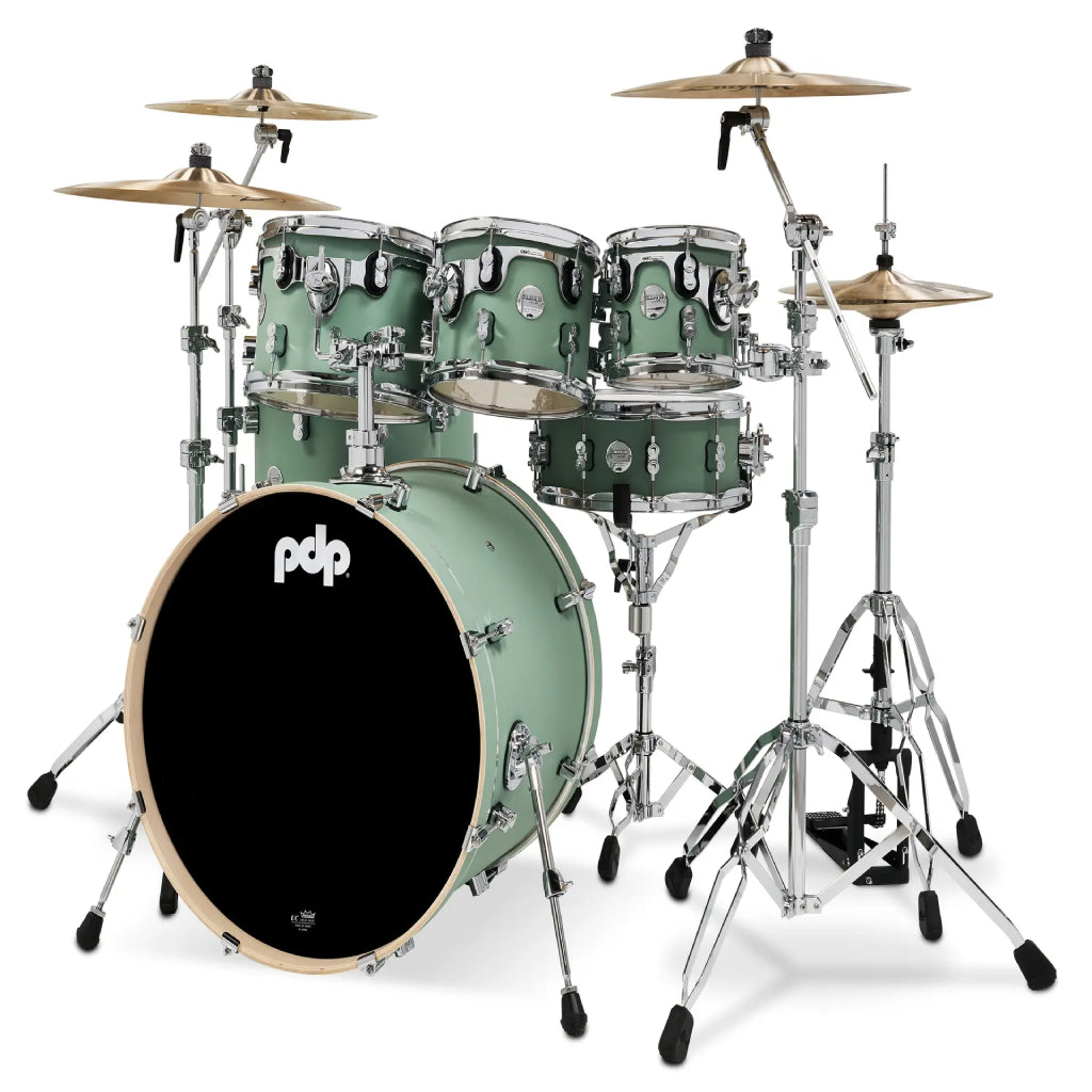 PDP Concept Maple 7-Piece 22" Shell Pack with HW815 Hardware Pack in Satin Sea Foam