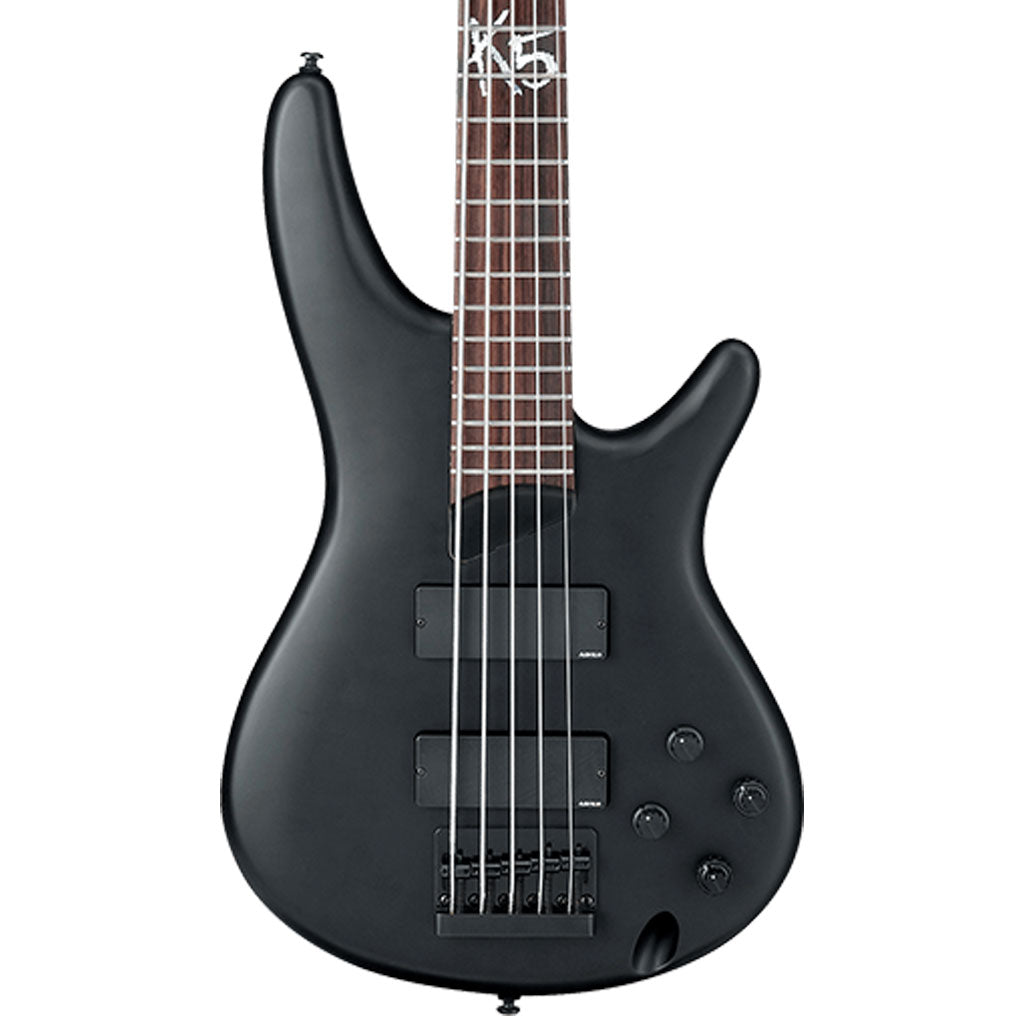 Ibanez K5 Fieldy Signature  5 String Bass  in Black Flat