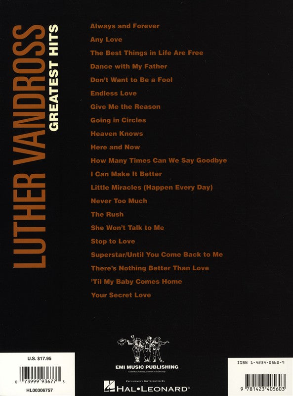 Luther Vandross Greatest Hits PVG