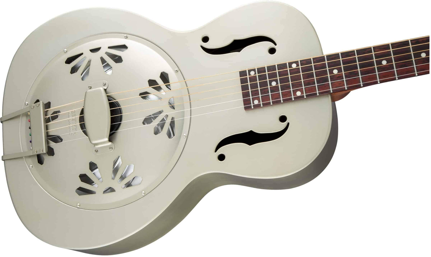 Gretsch G9201 Honey Dipper™ Round Neck Brass Body Resonator Guitar in Weathered Pump House Roof