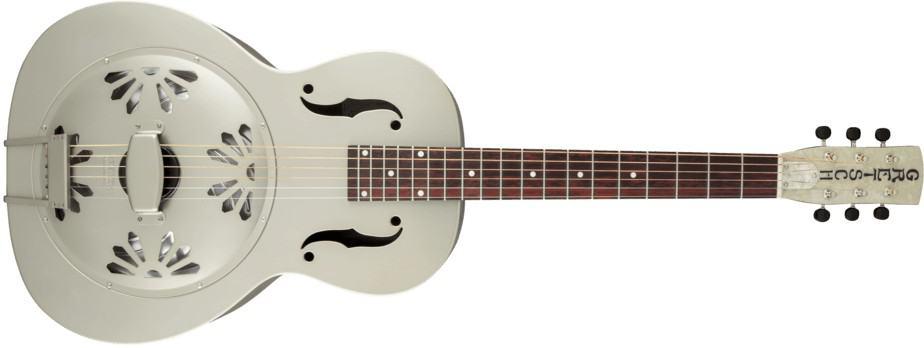 Gretsch G9201 Honey Dipper™ Round Neck Brass Body Resonator Guitar in Weathered Pump House Roof
