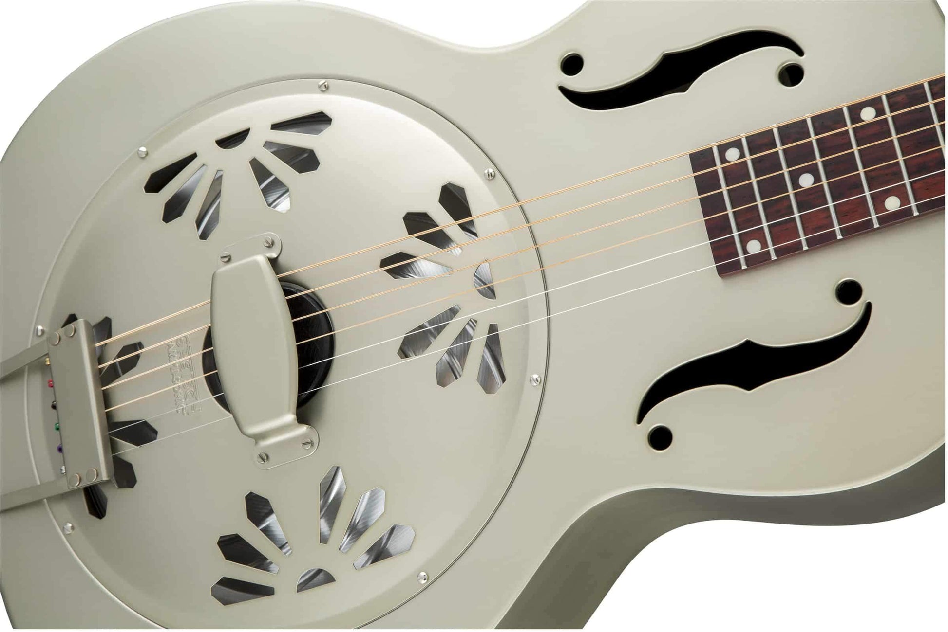 Gretsch G9201 Honey Dipper™ Round Neck Brass Body Resonator Guitar in Weathered Pump House Roof