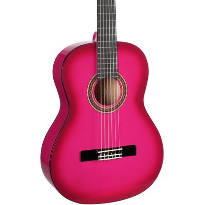 Valencia Series 100 Full Size Classical Guitar in Pink Sunburst
