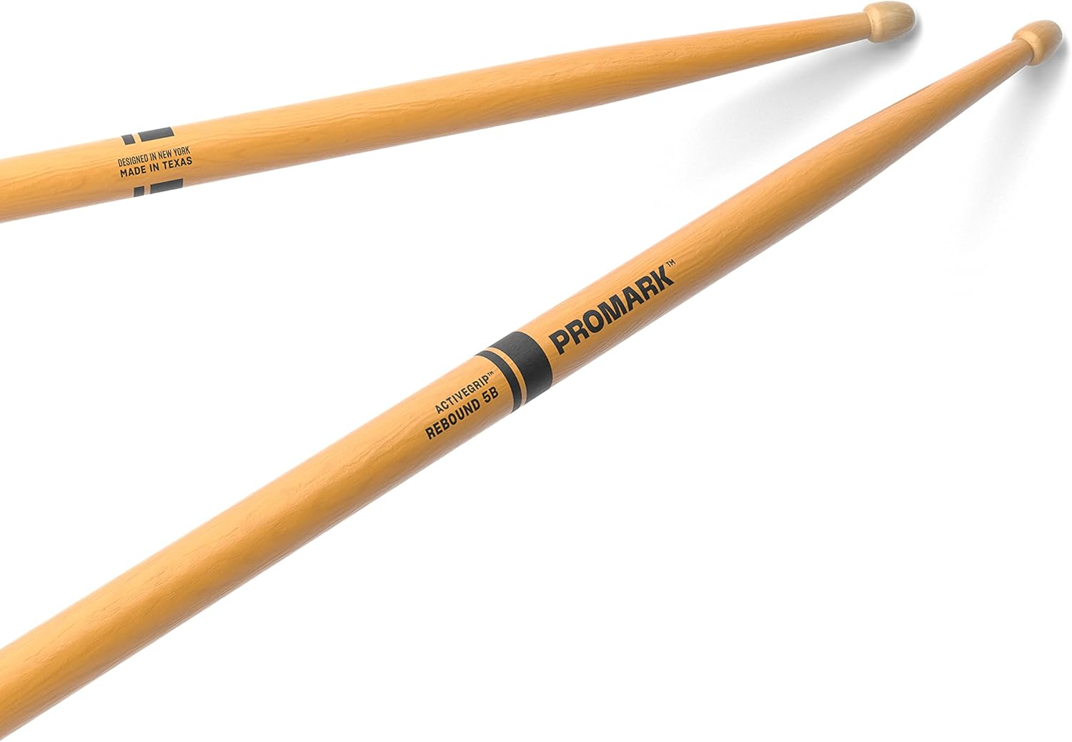 Promark Rebound 5B ActiveGrip Clear Hickory Drumstick Acorn Wood Tip