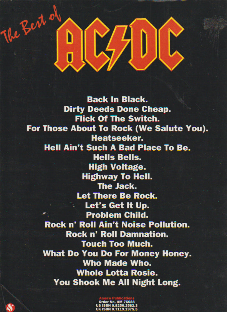The Best of AC DC Guitar Tablature Edition