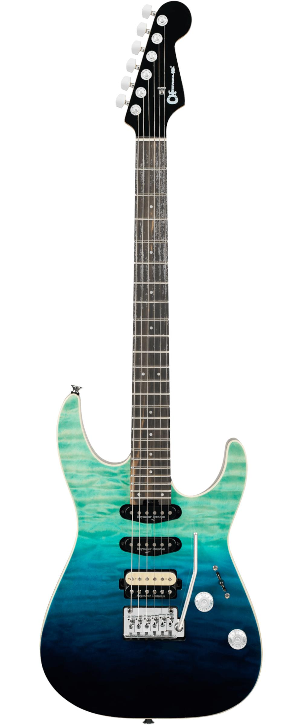 Charvel Pro-Mod Plus DK24 HSS E 2PT QM Electric Guitar in Blue Curacao